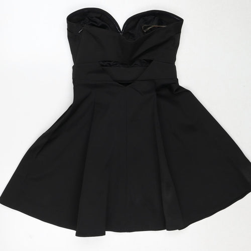 Lipsy Womens Black Polyester Ball Gown Size 8 Sweetheart Zip