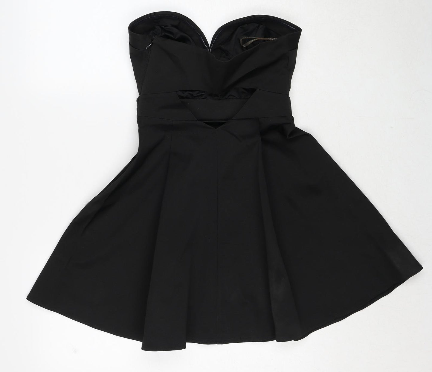 Lipsy Womens Black Polyester Ball Gown Size 8 Sweetheart Zip