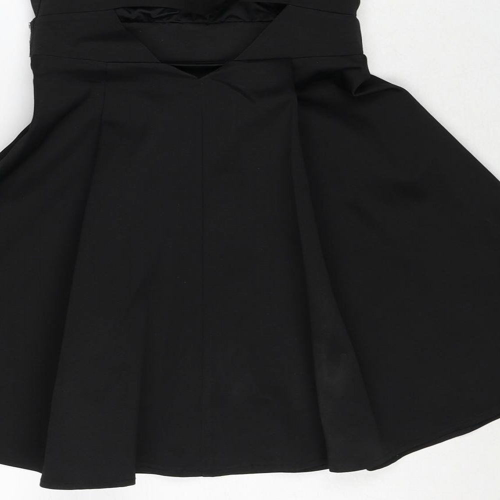 Lipsy Womens Black Polyester Ball Gown Size 8 Sweetheart Zip