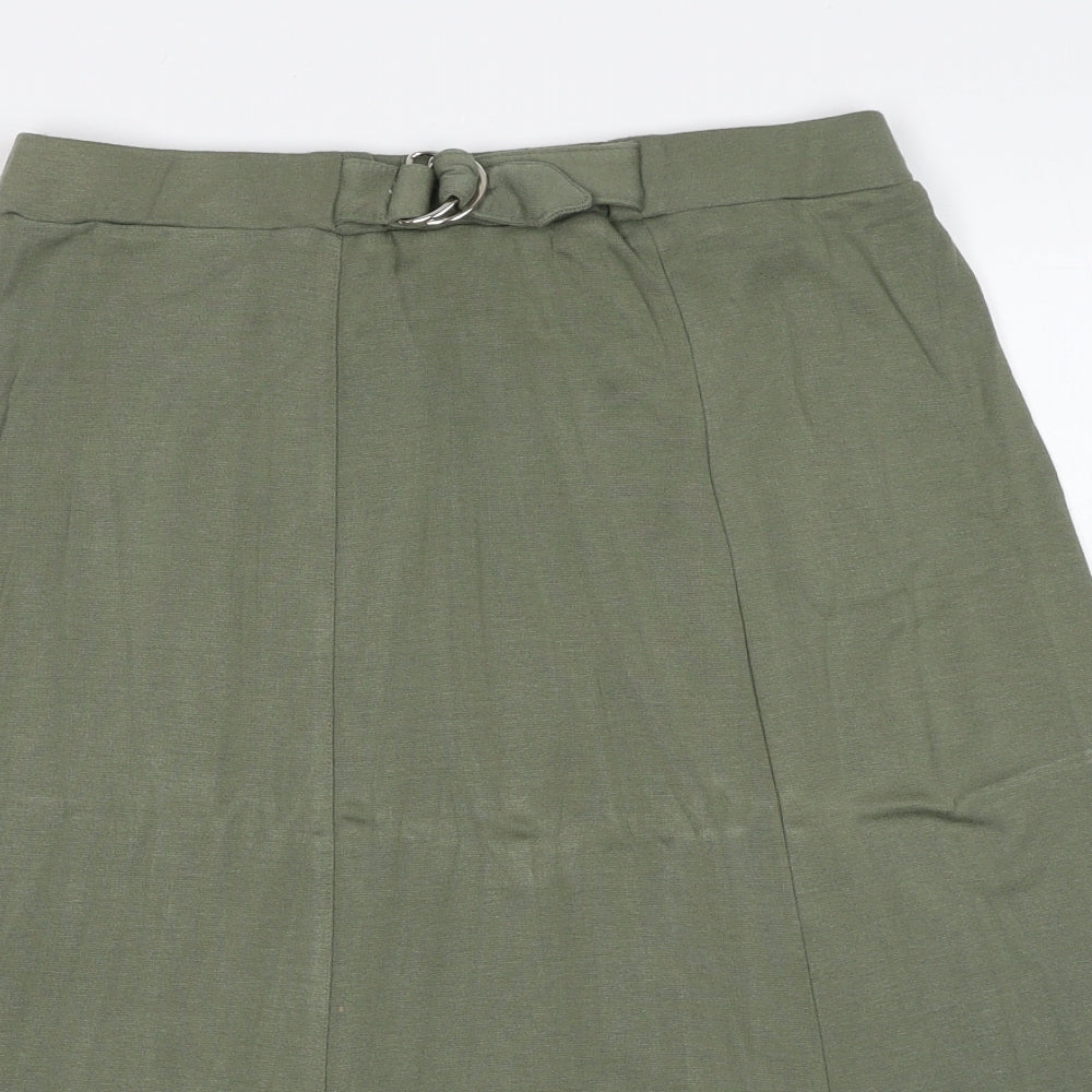 Bonmarché Womens Green Viscose Swing Skirt Size 12