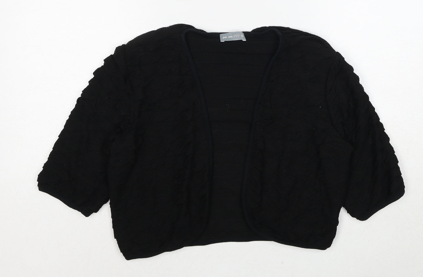 Per Una Womens Black V-Neck Viscose Cardigan Jumper Size 12