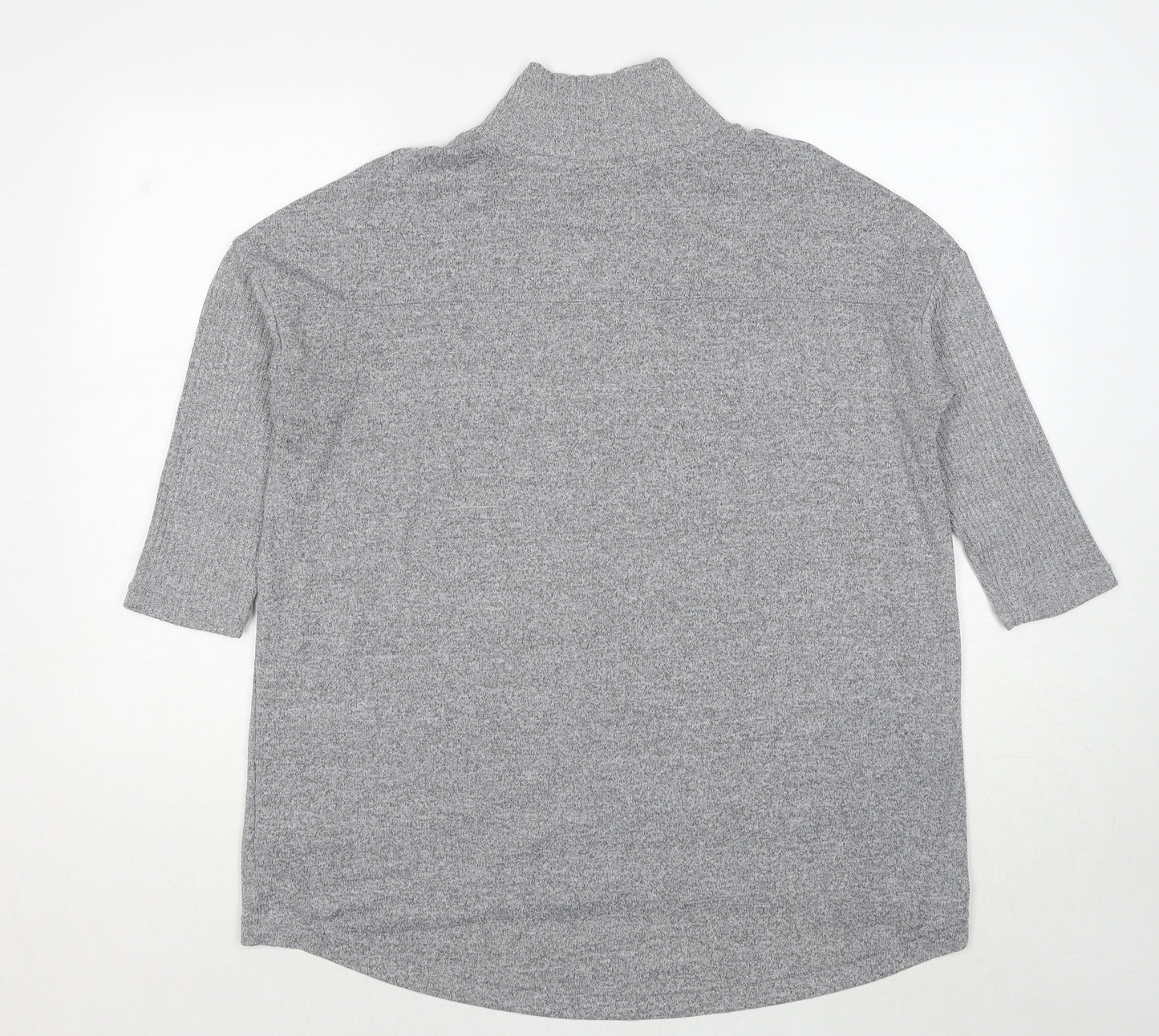 Marks and Spencer Womens Grey High Neck Polyester Pullover Jumper Size 14