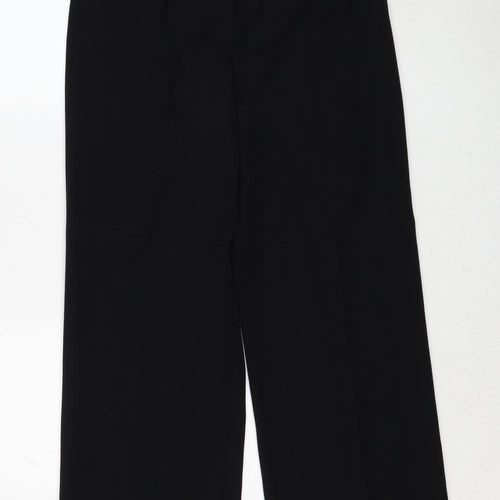 VILA Womens Black Viscose Trousers Size 10 Regular Zip