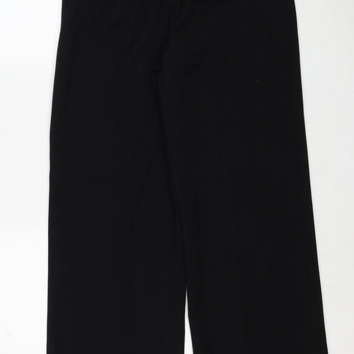 VILA Womens Black Viscose Trousers Size 10 Regular Zip