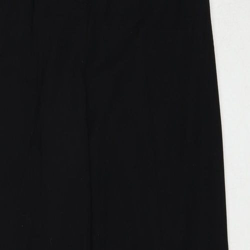 VILA Womens Black Viscose Trousers Size 10 Regular Zip