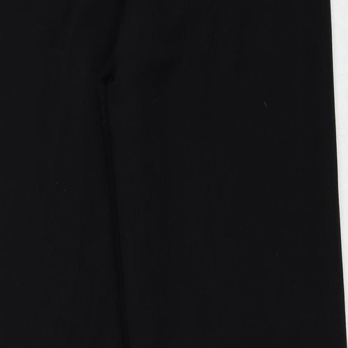 VILA Womens Black Viscose Trousers Size 10 Regular Zip