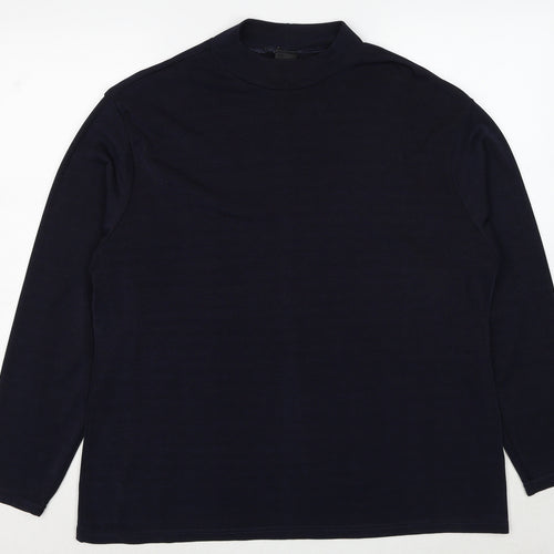 ELVI Womens Blue Polyester Basic T-Shirt Size XL Round Neck - Label size 3