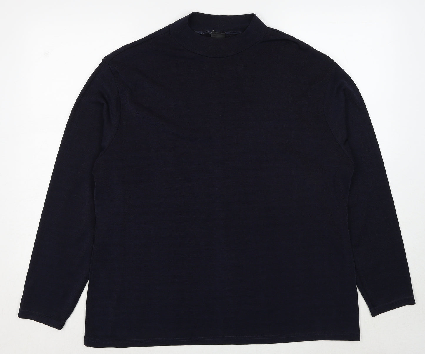 ELVI Womens Blue Polyester Basic T-Shirt Size XL Round Neck - Label size 3