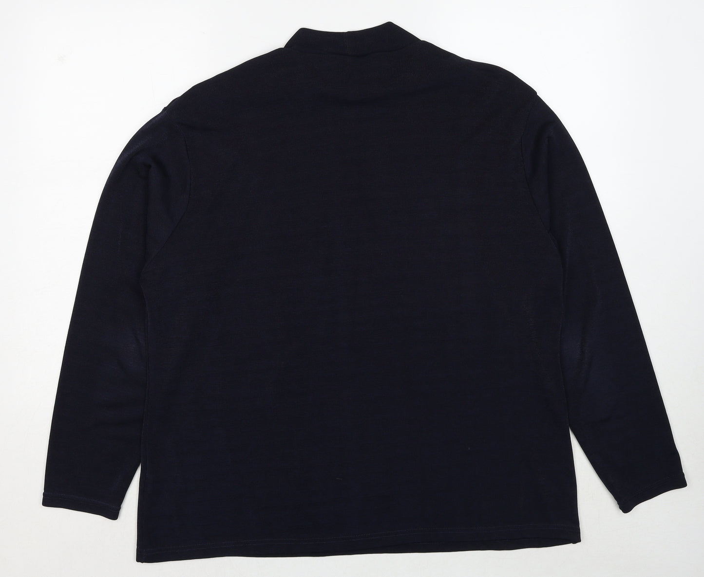 ELVI Womens Blue Polyester Basic T-Shirt Size XL Round Neck - Label size 3