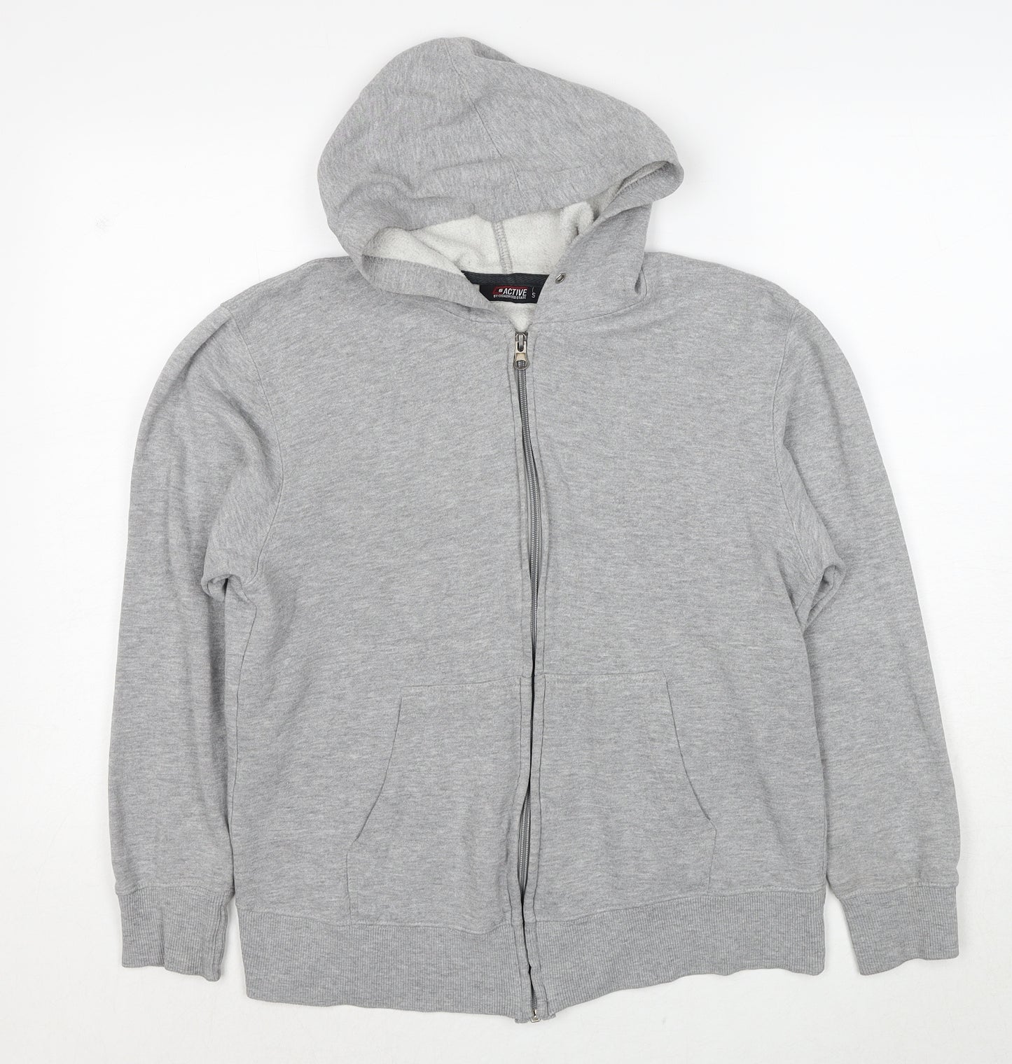 Active Womens Grey Cotton Full Zip Hoodie Size S Zip
