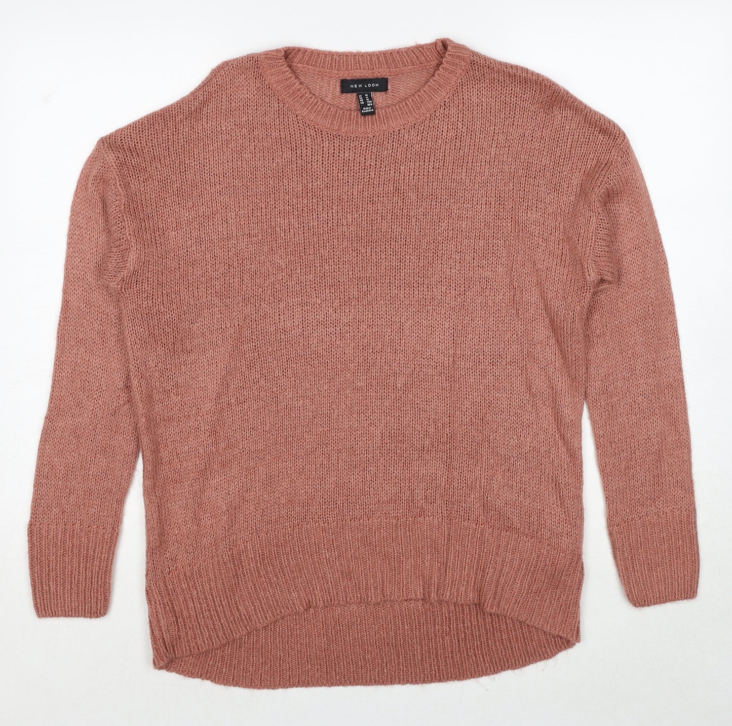 New Look Womens Brown Round Neck Acrylic Pullover Jumper Size M