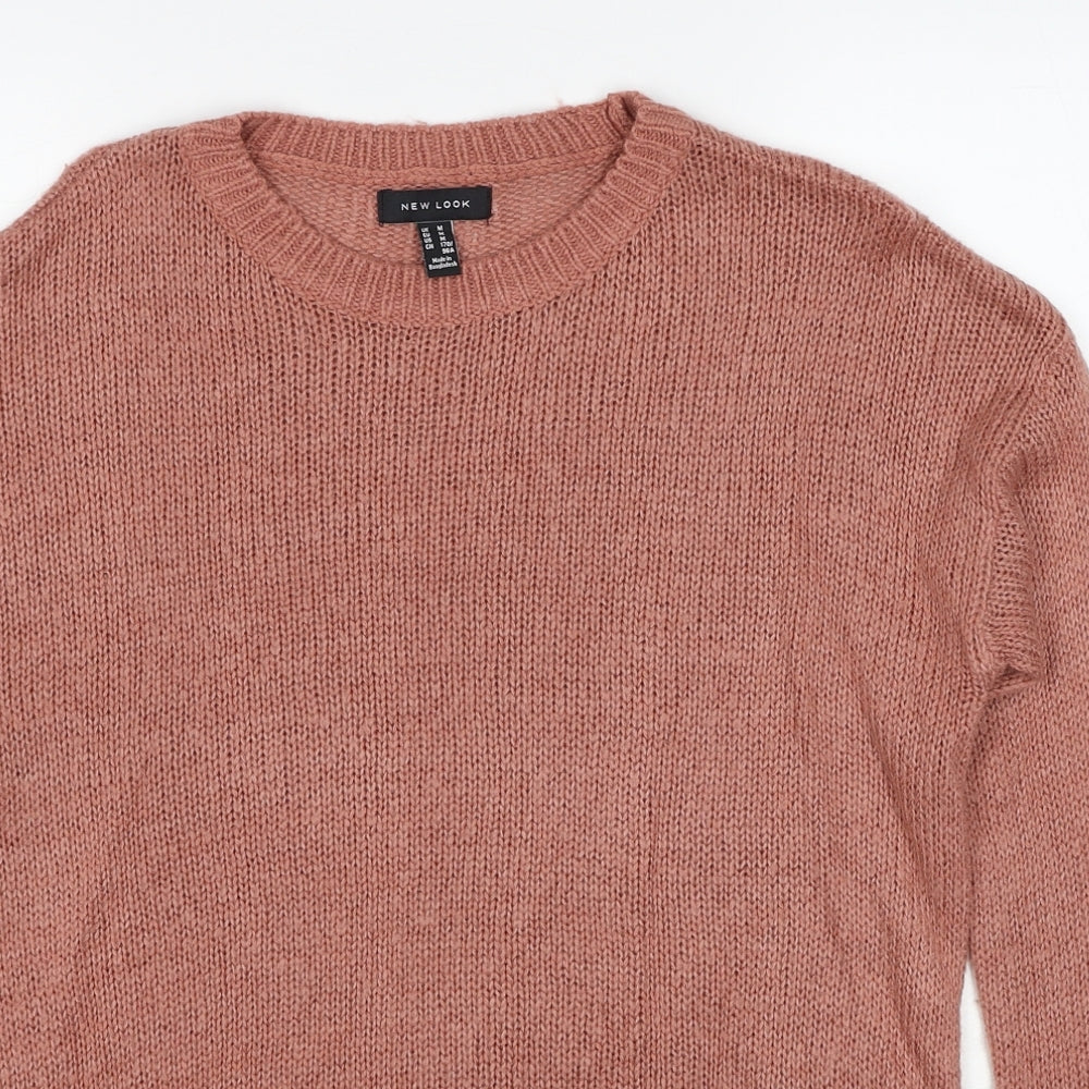 New Look Womens Brown Round Neck Acrylic Pullover Jumper Size M