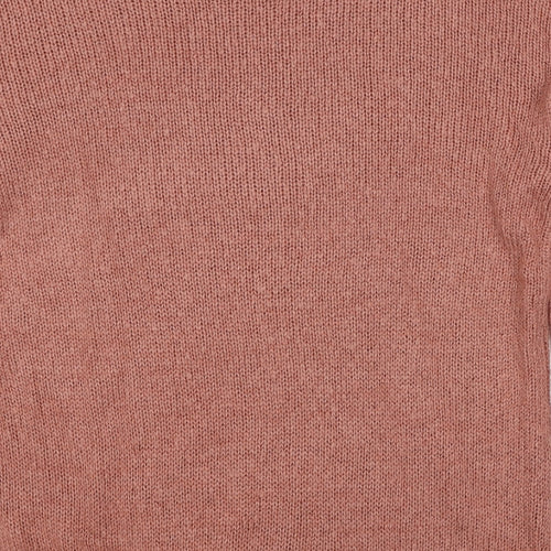 New Look Womens Brown Round Neck Acrylic Pullover Jumper Size M