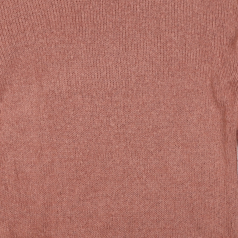 New Look Womens Brown Round Neck Acrylic Pullover Jumper Size M