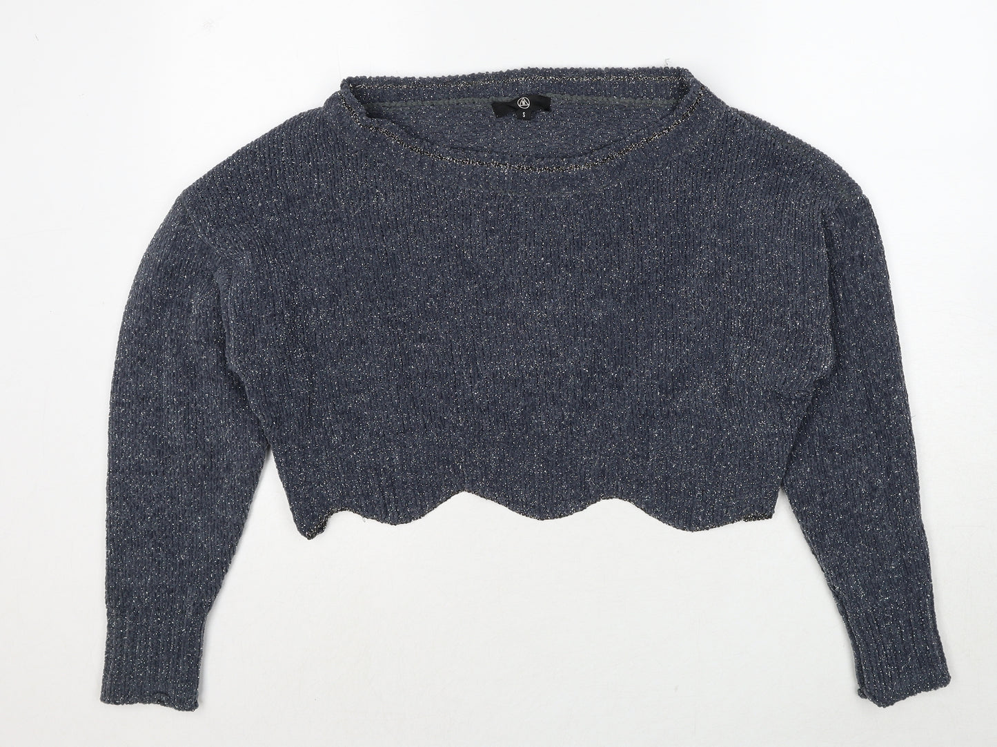Missguided Womens Blue Round Neck Polyester Pullover Jumper Size S