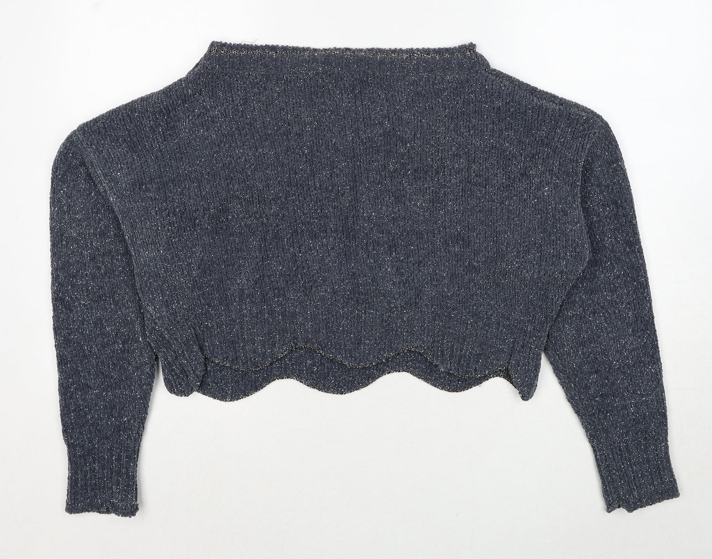 Missguided Womens Blue Round Neck Polyester Pullover Jumper Size S
