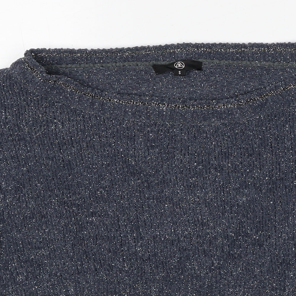 Missguided Womens Blue Round Neck Polyester Pullover Jumper Size S