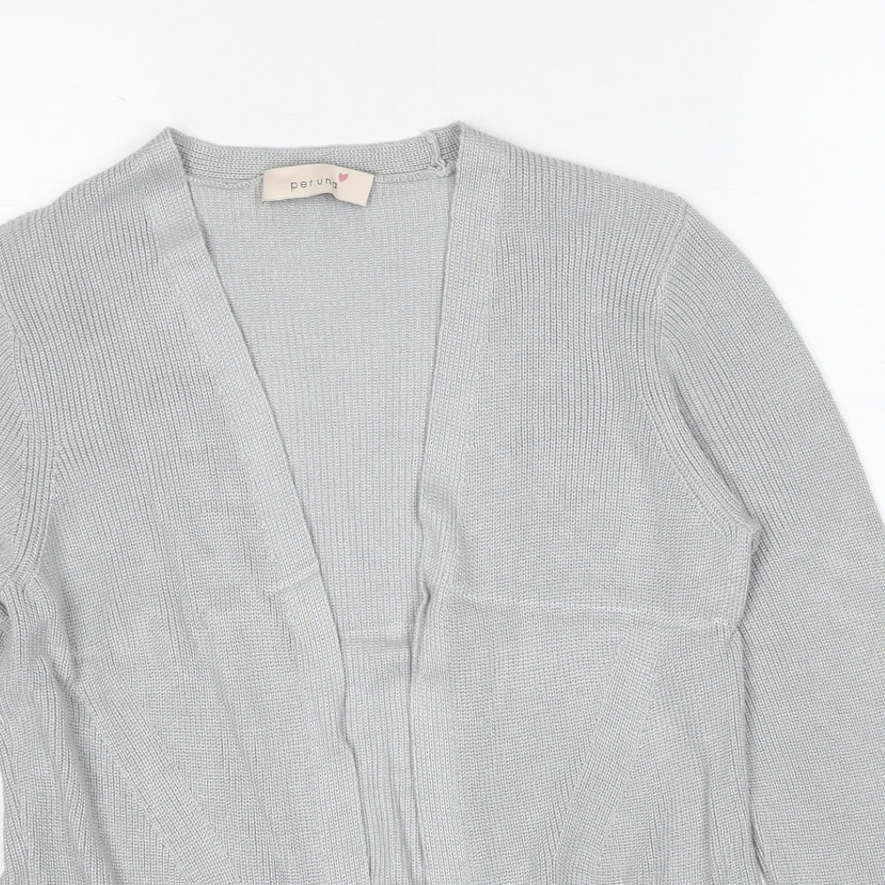 Per Una Womens Grey V-Neck Viscose Cardigan Jumper Size 10