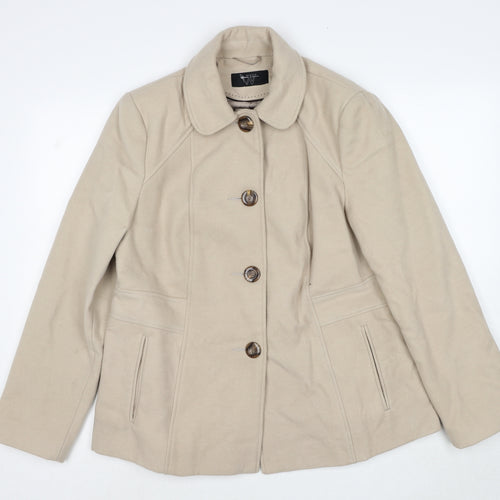BHS Womens Beige Jacket Size 16 Button