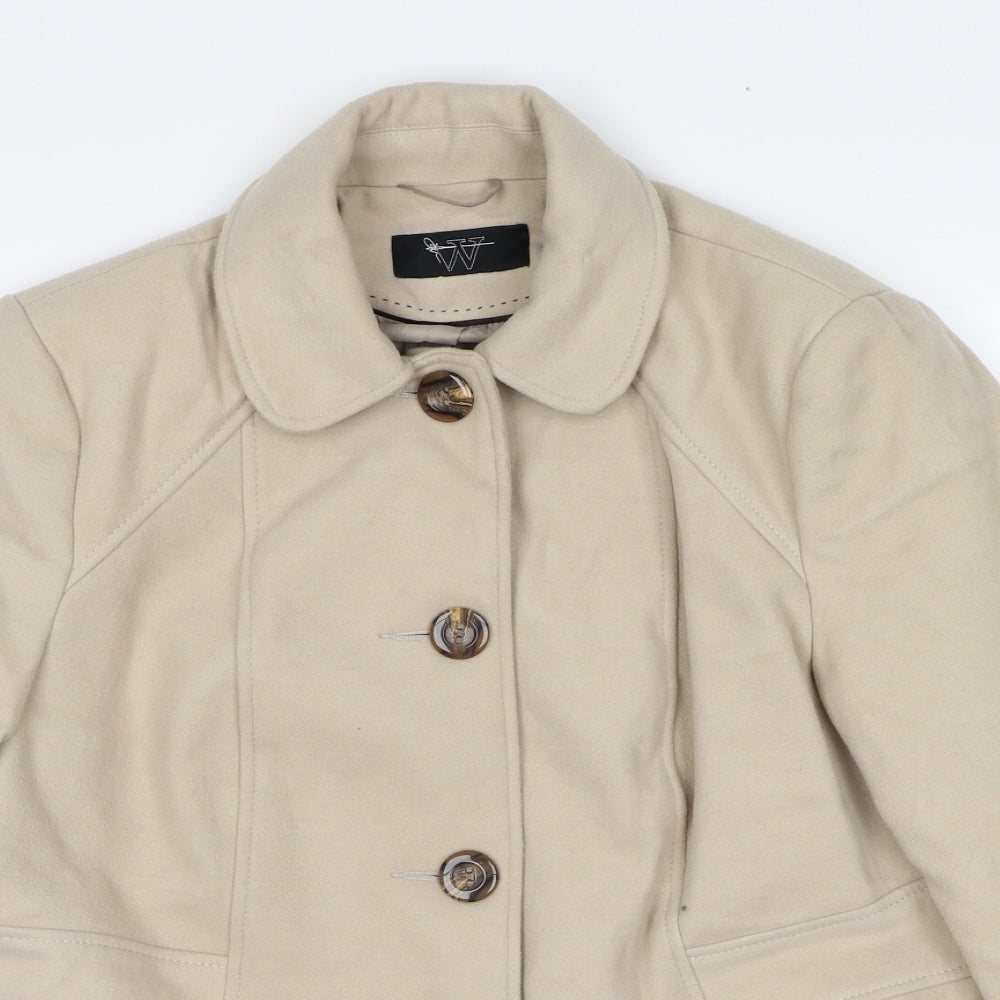 BHS Womens Beige Jacket Size 16 Button