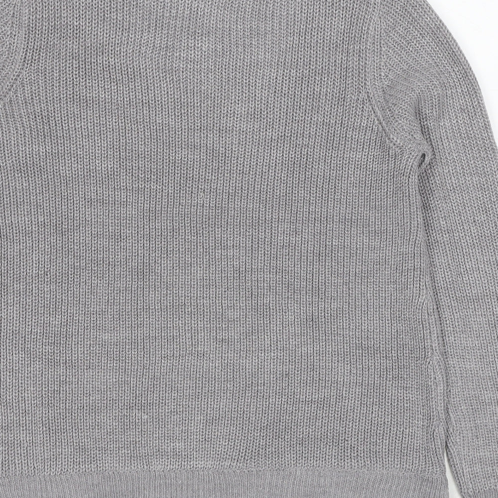 Dorothy Perkins Womens Grey Collared Acrylic Pullover Jumper Size 12 - Shirt Insert