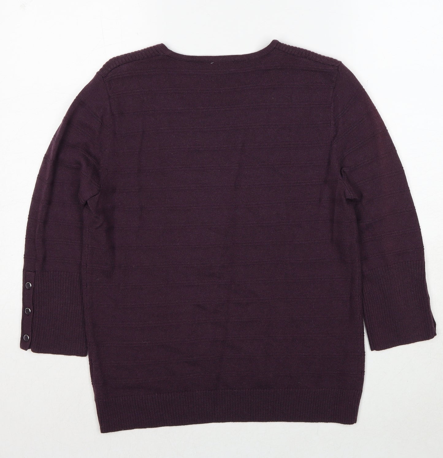 Eastex Womens Purple Round Neck Acrylic Pullover Jumper Size 10