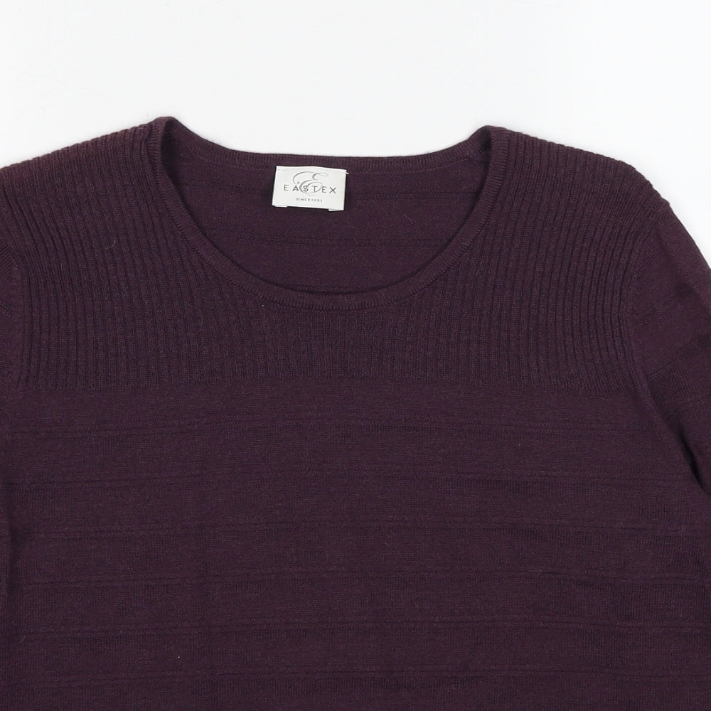 Eastex Womens Purple Round Neck Acrylic Pullover Jumper Size 10