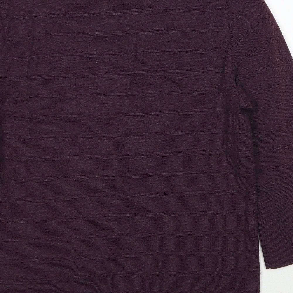 Eastex Womens Purple Round Neck Acrylic Pullover Jumper Size 10