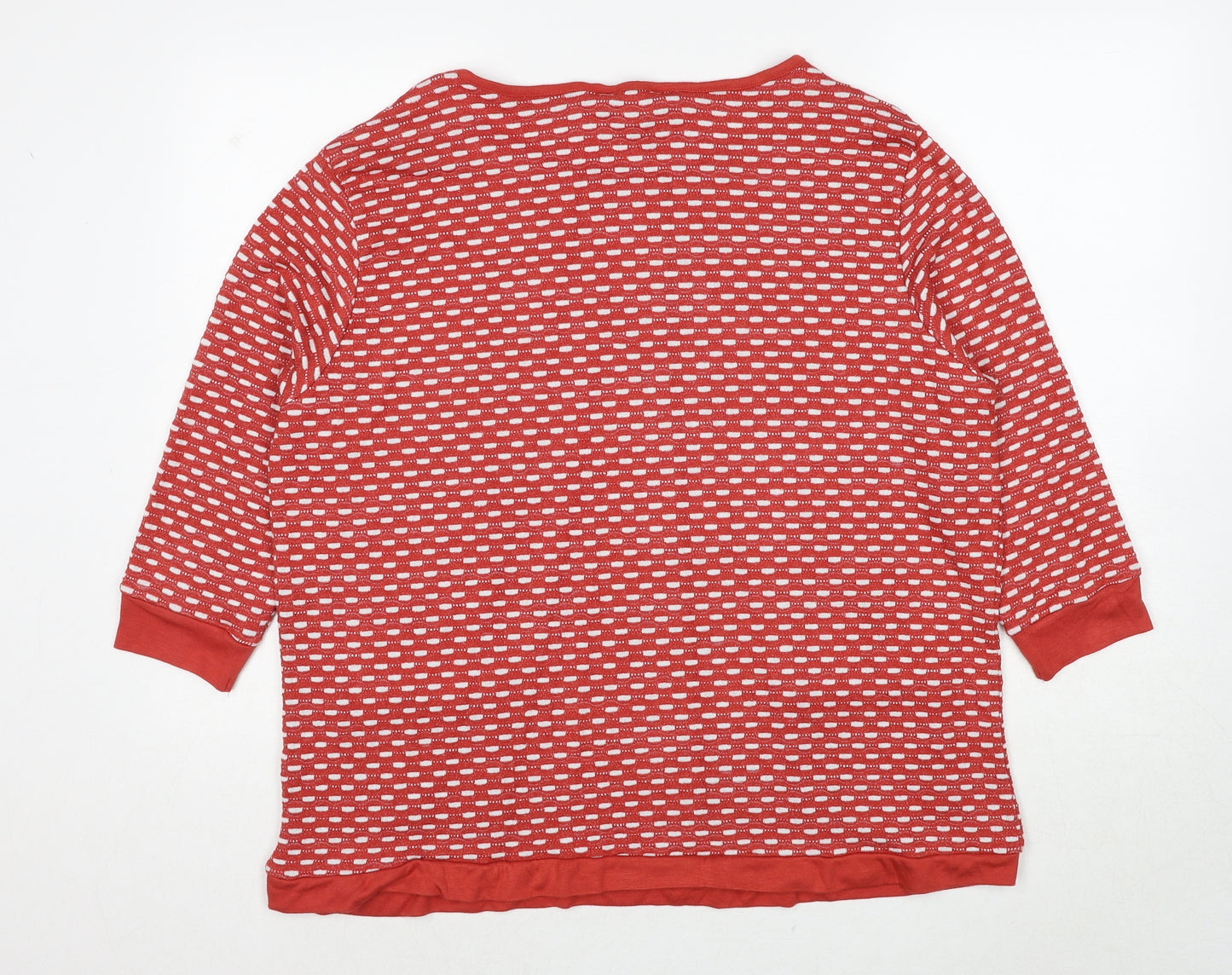 EWM Womens Red Roll Neck Geometric Viscose Pullover Jumper Size 18 - Size 18-20