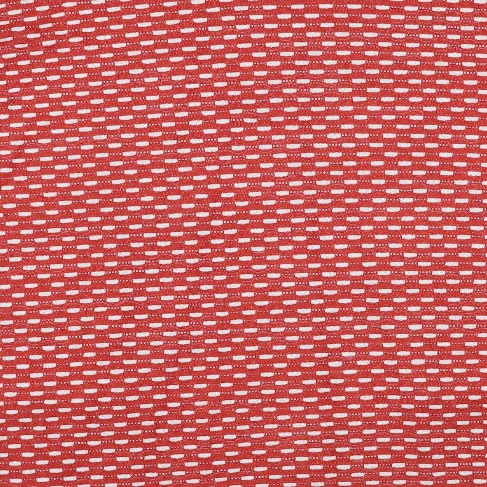 EWM Womens Red Roll Neck Geometric Viscose Pullover Jumper Size 18 - Size 18-20