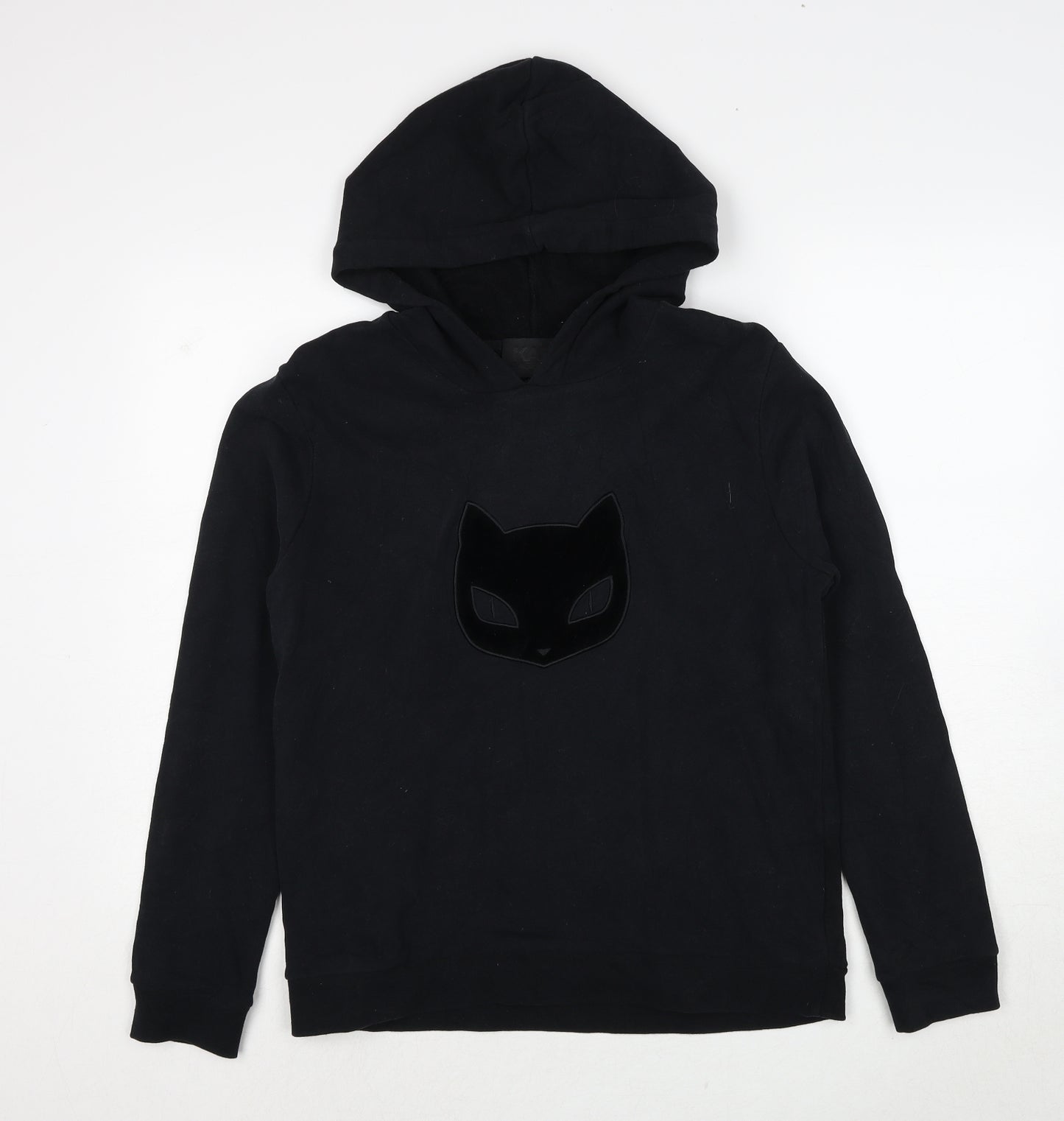 Karl Lagerfeld Womens Black Cotton Pullover Hoodie Size M Pullover