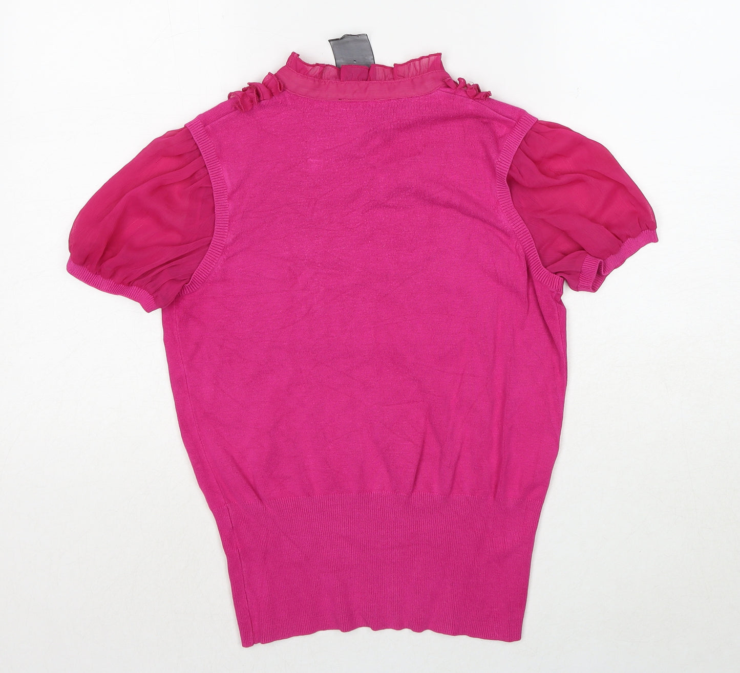 NEXT Womens Pink V-Neck Viscose Pullover Jumper Size 10