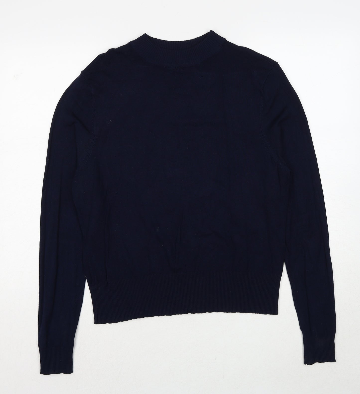 New Look Womens Blue Round Neck Viscose Pullover Jumper Size 18