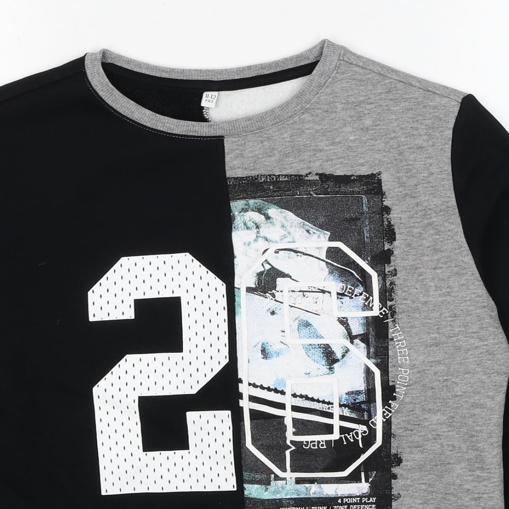 Marks and Spencer Boys Multicoloured Cotton Pullover Sweatshirt Size 11-12 Years Pullover - 26