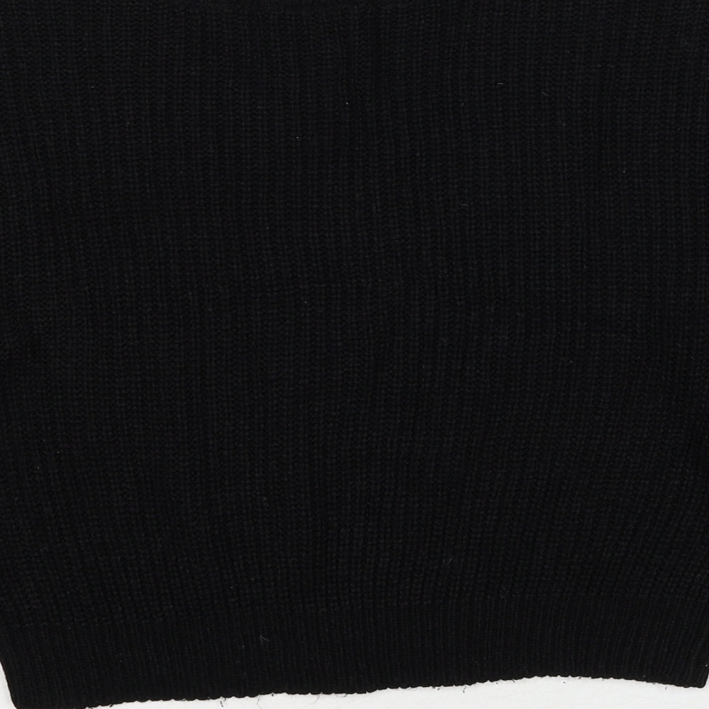 Divided by H&M Womens Black V-Neck Acrylic Pullover Jumper Size M