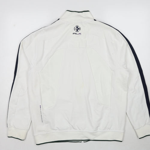 RLX Ralph Lauren Mens White Cotton Full Zip Sweatshirt Size XL - Wimbledon