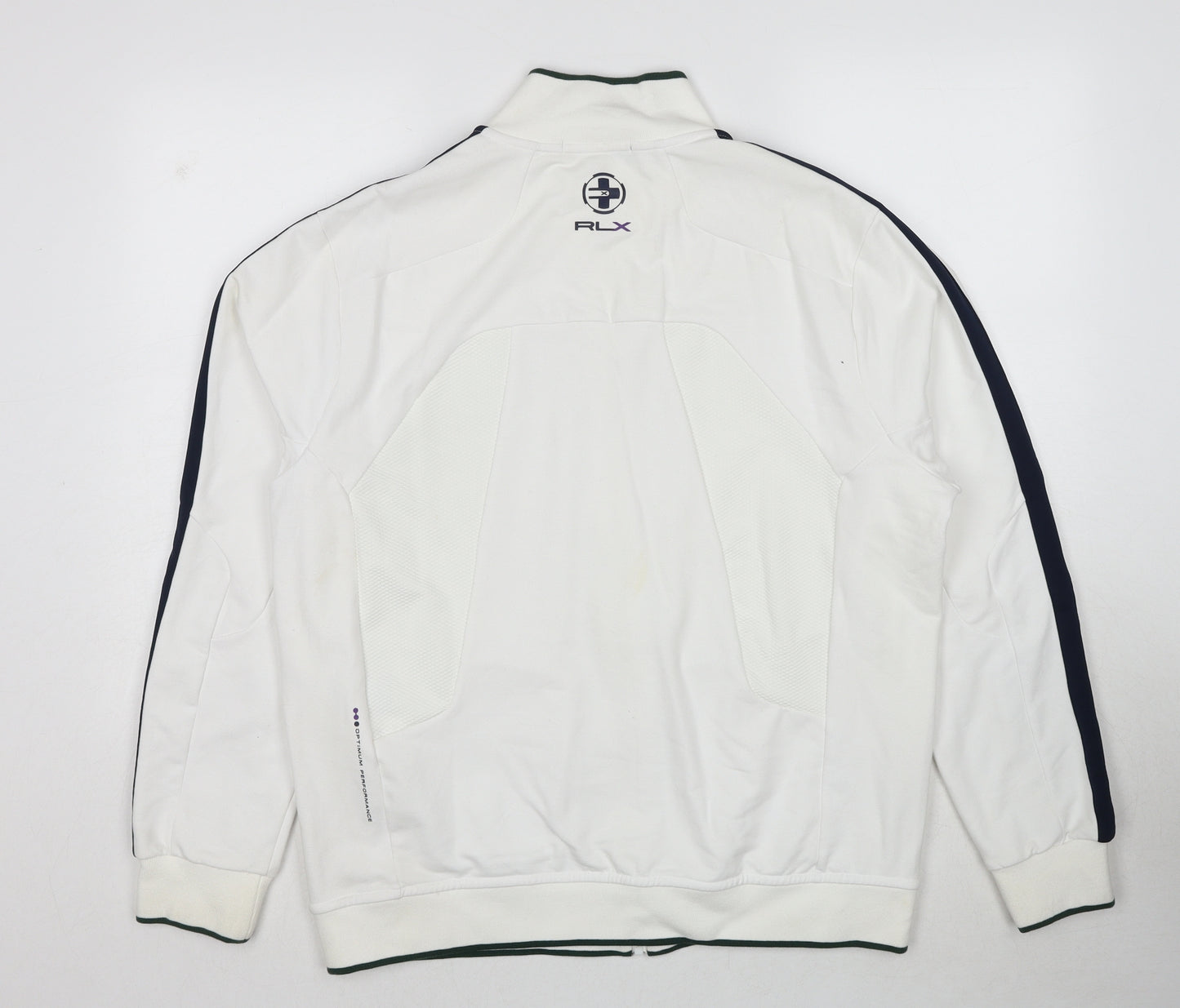 RLX Ralph Lauren Mens White Cotton Full Zip Sweatshirt Size XL - Wimbledon