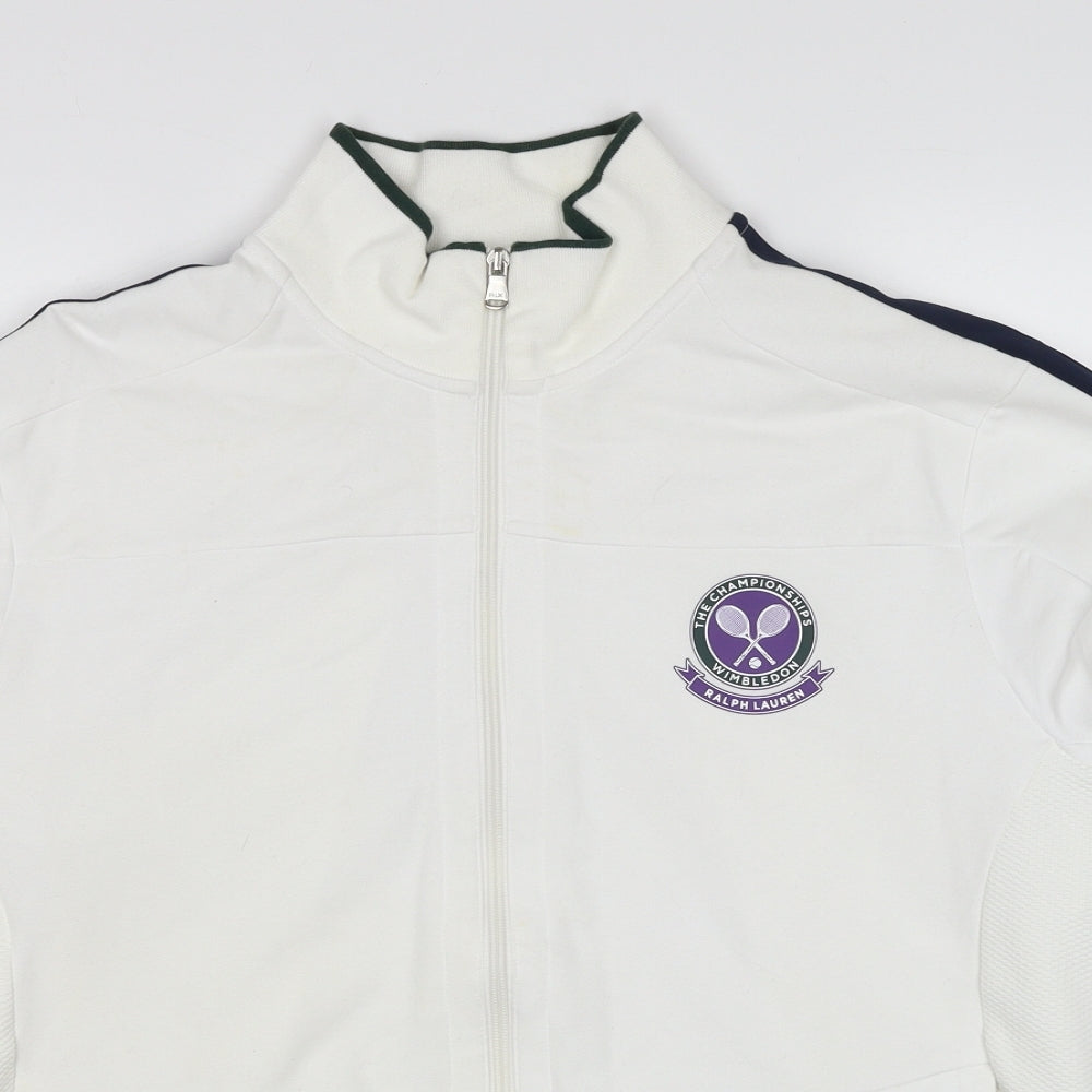 RLX Ralph Lauren Mens White Cotton Full Zip Sweatshirt Size XL - Wimbledon