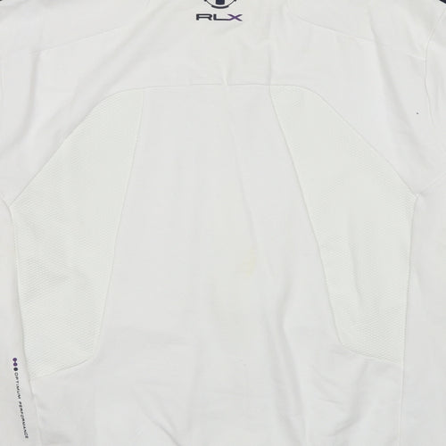 RLX Ralph Lauren Mens White Cotton Full Zip Sweatshirt Size XL - Wimbledon