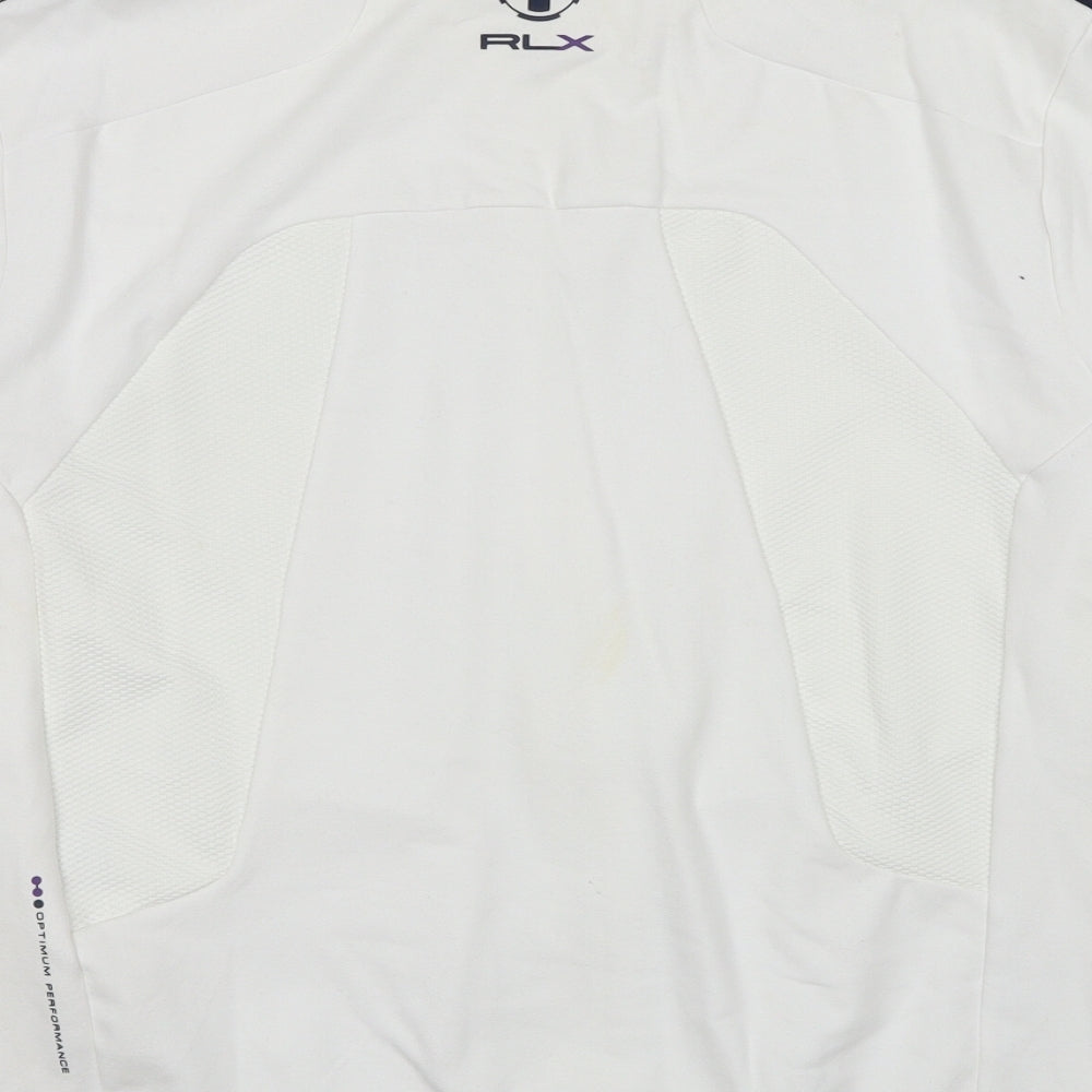 RLX Ralph Lauren Mens White Cotton Full Zip Sweatshirt Size XL - Wimbledon