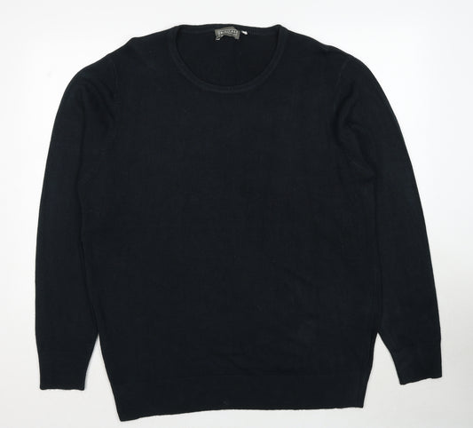 Wardrobe Mens Black Round Neck Acrylic Pullover Jumper Size 2XL Long Sleeve