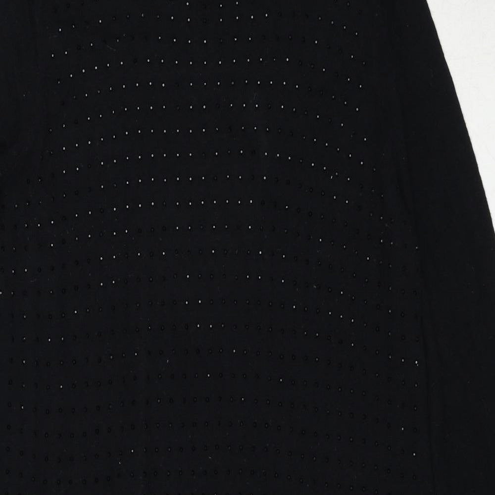 Jaeger Womens Black Viscose Jumper Dress Size S Round Neck Pullover