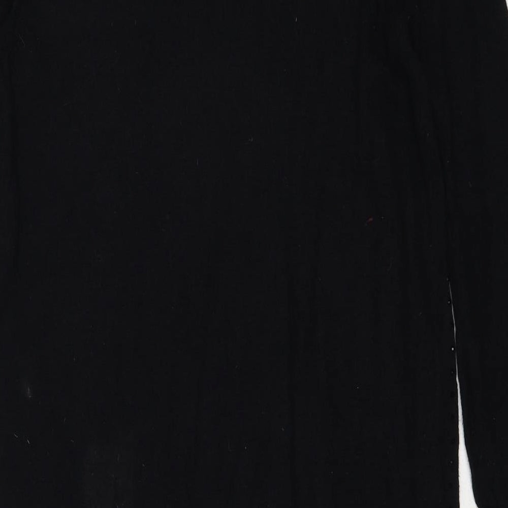 Jaeger Womens Black Viscose Jumper Dress Size S Round Neck Pullover