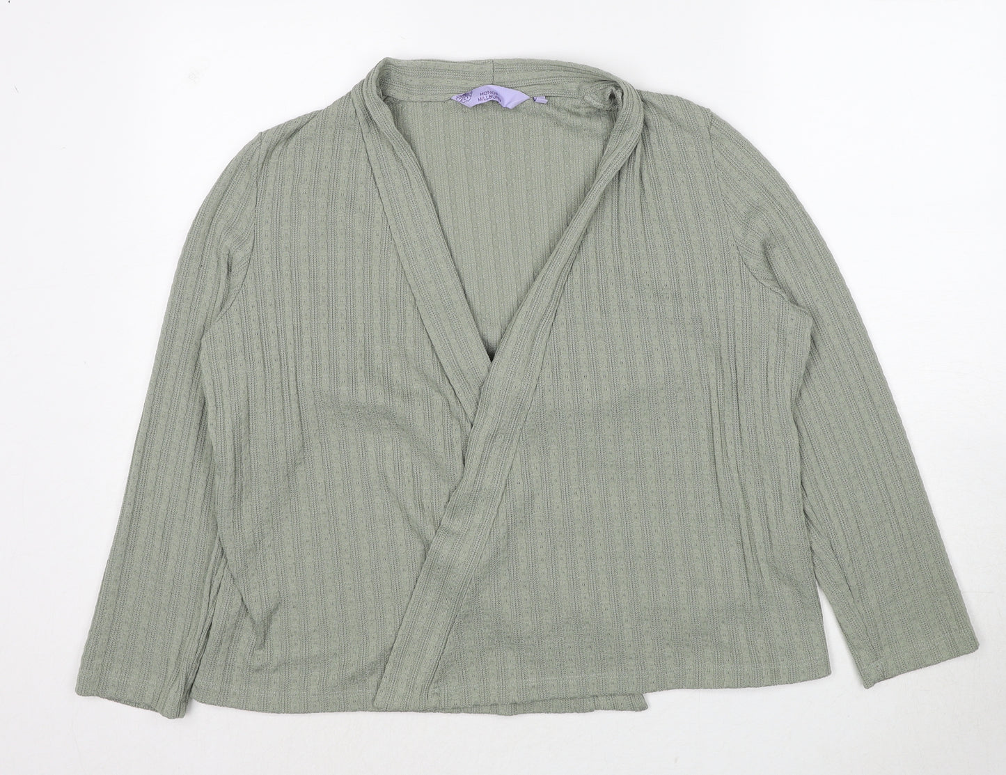 EWM Womens Green V-Neck Polyester Cardigan Jumper Size 16