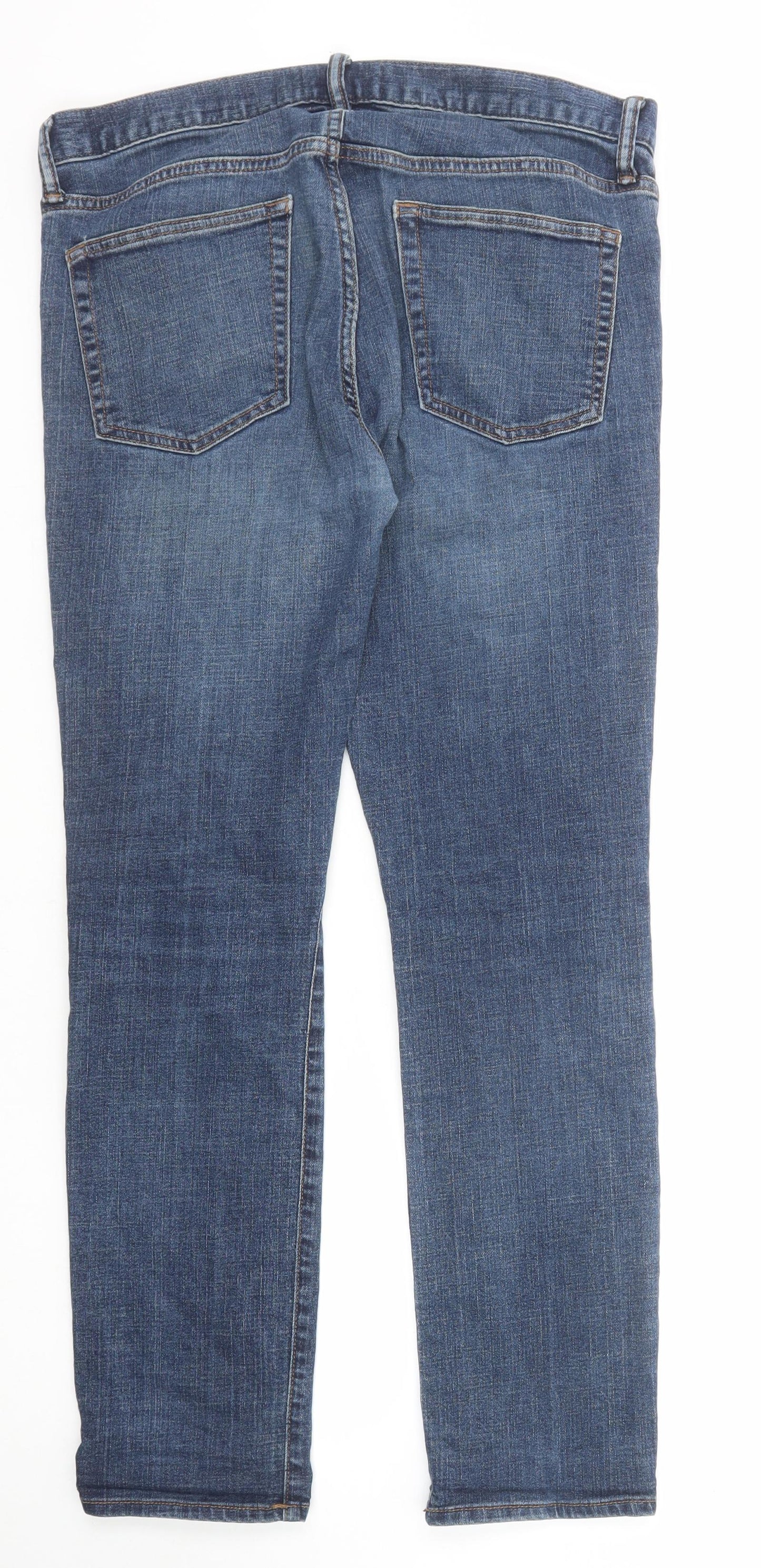 Gap Mens Blue Cotton Straight Jeans Size 32 in L30 in Regular Zip