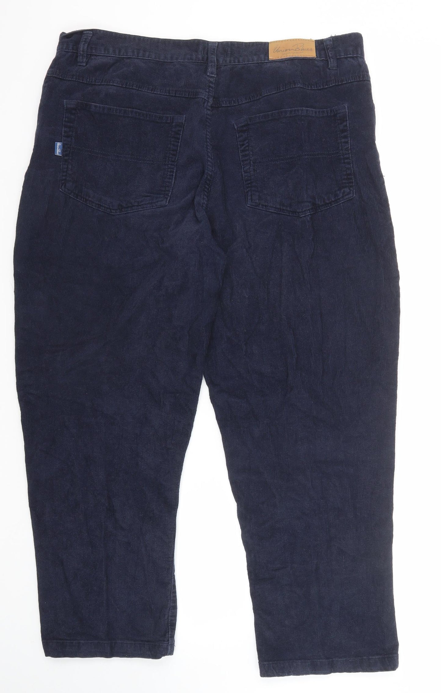 Union Blues Mens Blue Cotton Trousers Size 40 in Regular Zip