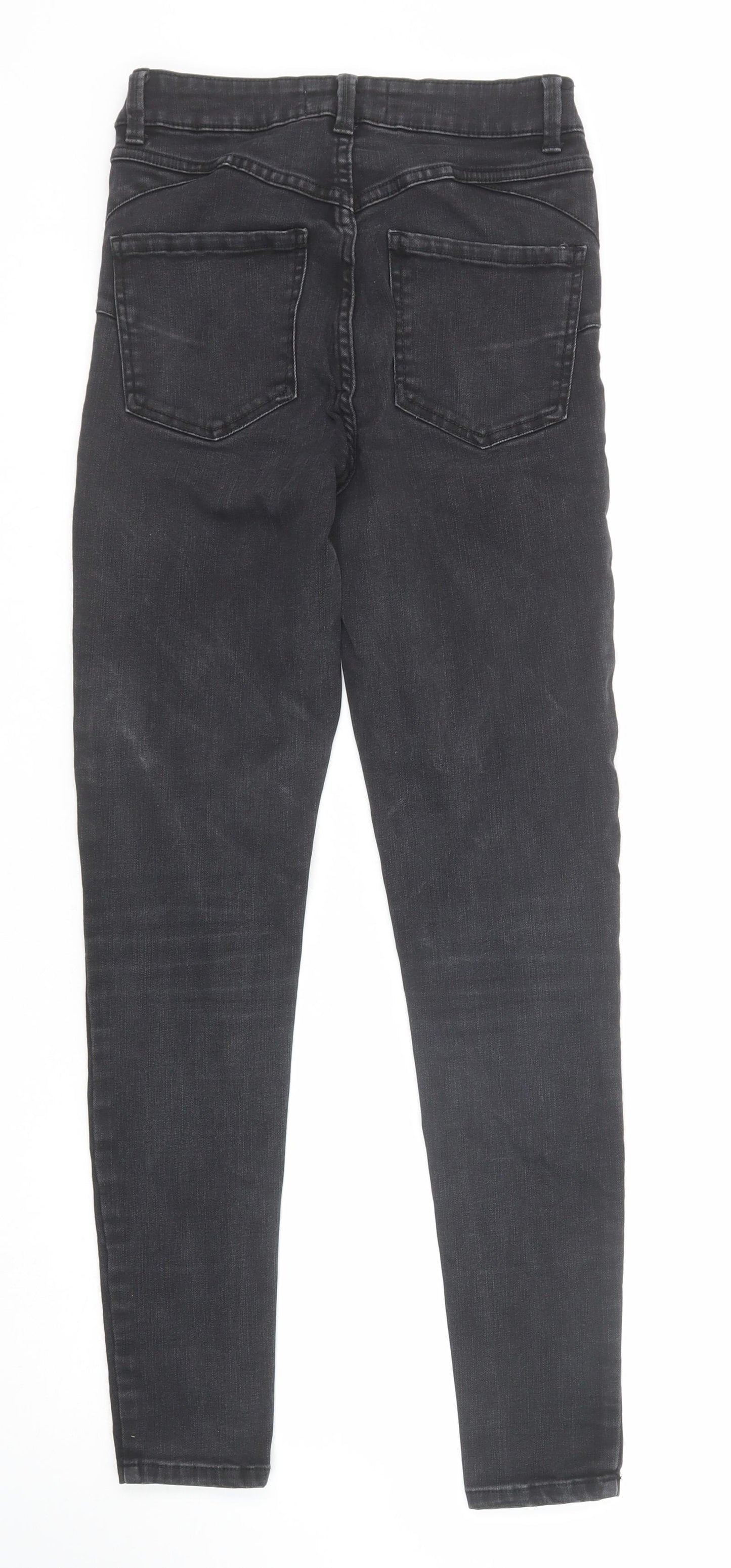 New Look Womens Black Cotton Skinny Jeans Size 8 Regular Zip