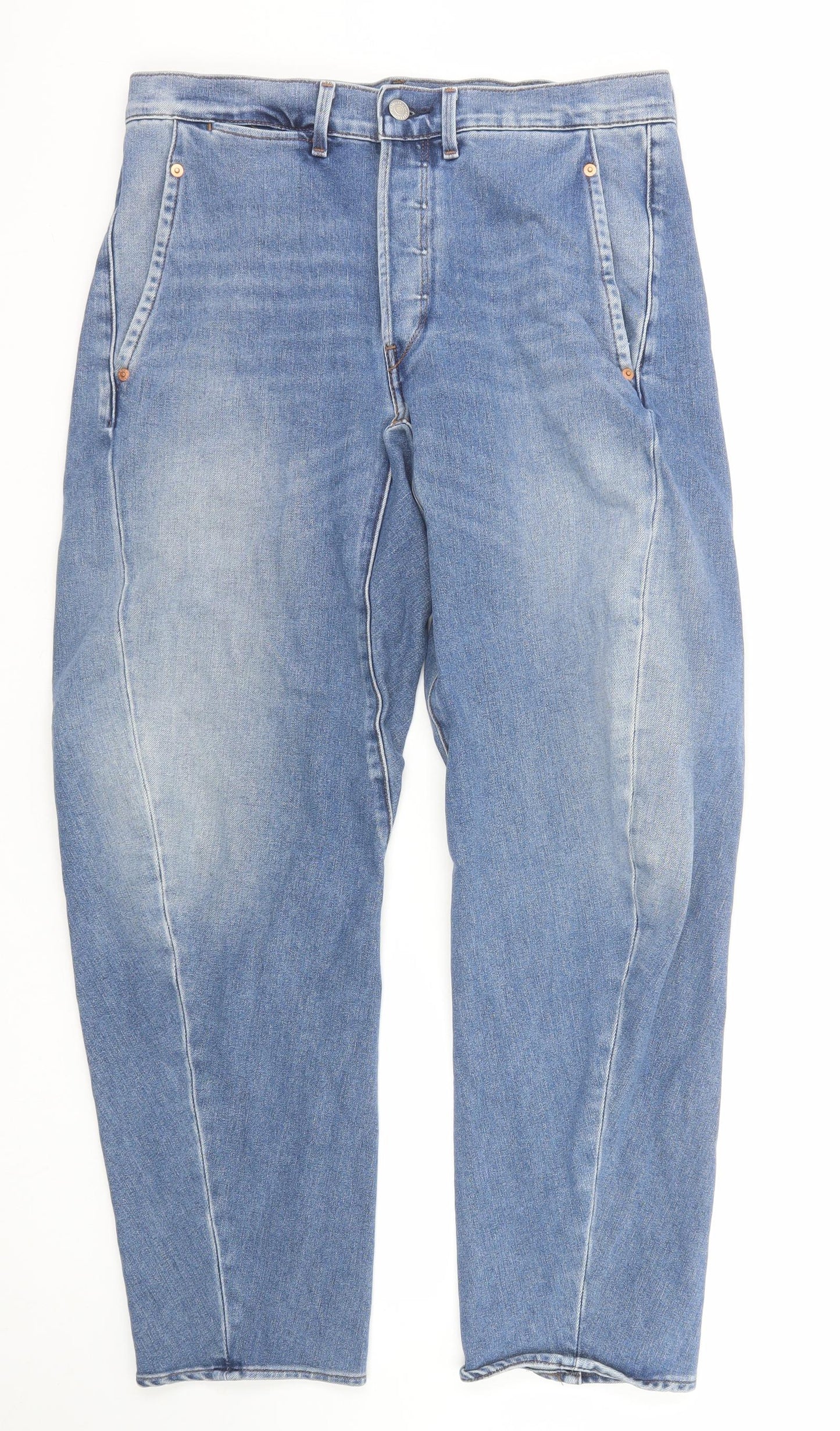 Levi's Mens Blue Cotton Straight Jeans Size 32 in L32 in Regular Zip