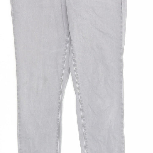 Uniqlo Womens Grey Cotton Skinny Jeans Size 29 in Regular Zip