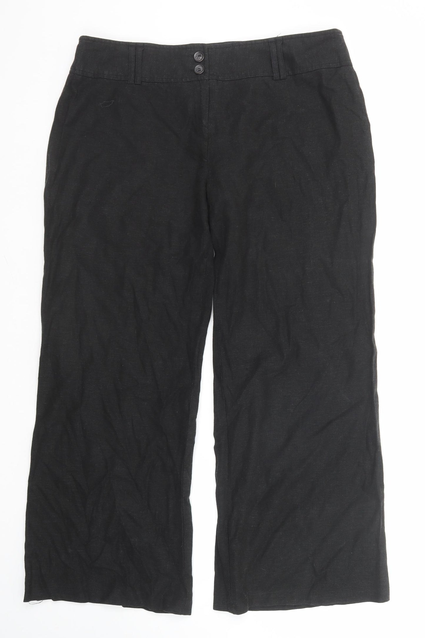 Dorothy Perkins Womens Black Viscose Trousers Size 16 Regular Zip